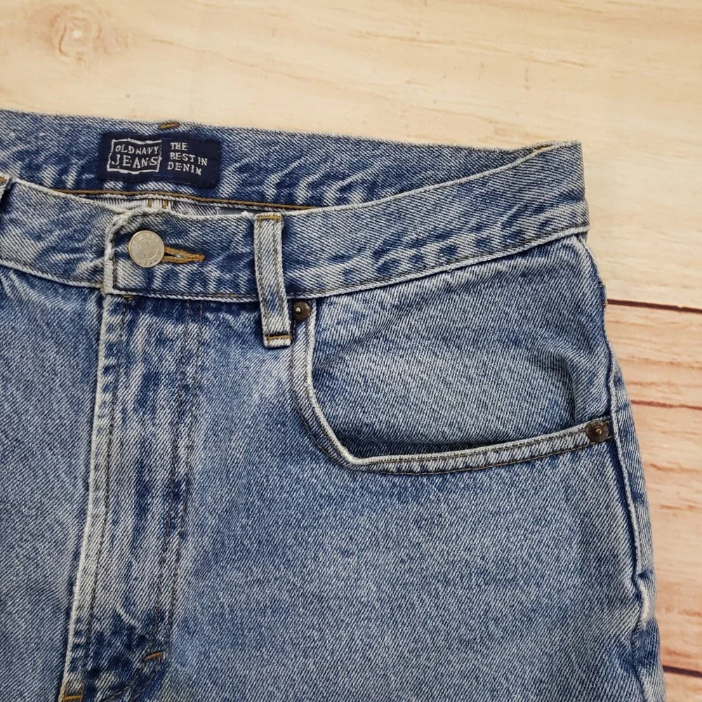 VINTAGE‎ Old Navy Shorts Mens 32 Denim Above Knee Jeans Light Wash Cut Off Y2K
